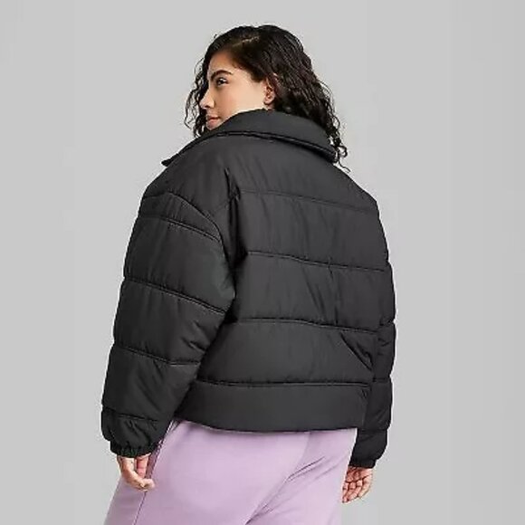 New Wild Fable Womens Sz XXL BLACK Puffer Jacket Black Poly Filled - Picture 8 of 9